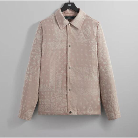 KITH Flocked Pink Deconstructed Bandana Jacket & Pants Track Suit Fall 2023 L